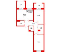 2-комн. кв. 69.1 м² 3/18 этаж