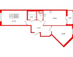 2-комн. кв. 58.9 м² 8/10 этаж