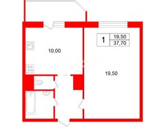 1-комн. кв. 37.7 м² 14/18 этаж