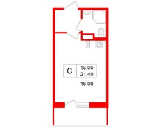 Студия 21.4 м² 2/18 этаж