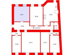 Комната 18.1 м² в 7-комн. кв. 3/5 этаж