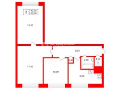3-комн. кв. 65 м² 5/9 этаж