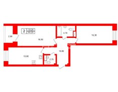 2-комн. кв. 65.2 м² 6/9 этаж
