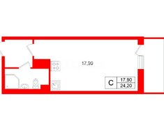 Студия 24.2 м² 4/8 этаж