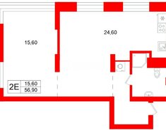 1-комн. кв. 56.9 м² 14/22 этаж