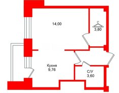 1-комн. кв. 33.9 м² 14/20 этаж