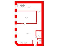 3-комн. кв. 86.9 м² 2/6 этаж