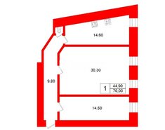 2-комн. кв. 70 м² 4/5 этаж