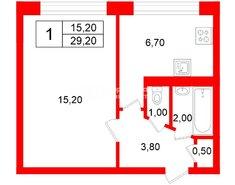 1-комн. кв. 29.2 м² 8/9 этаж
