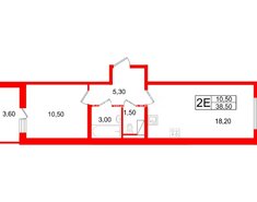 1-комн. кв. 38.5 м² 7/13 этаж