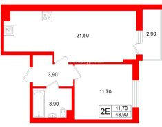 1-комн. кв. 41.6 м² 16/24 этаж