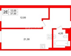 1-комн. кв. 37.5 м² 5/10 этаж