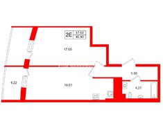 1-комн. кв. 46.4 м² 8/20 этаж
