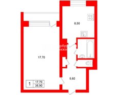 1-комн. кв. 35.9 м² 1/6 этаж