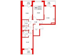3-комн. кв. 82.23 м² 2/4 этаж