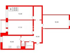 3-комн. кв. 80.9 м² 9/10 этаж