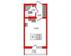 Студия 21.4 м² 8/13 этаж