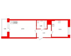 1-комн. кв. 41.9 м² 6/23 этаж