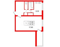 1-комн. кв. 32.3 м² 1/12 этаж