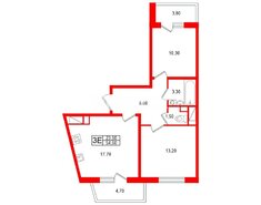 2-комн. кв. 54.6 м² 18/18 этаж