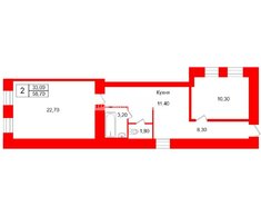 2-комн. кв. 58.7 м² 4/5 этаж