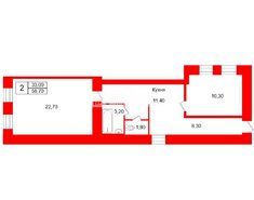 2-комн. кв. 58.7 м² 4/5 этаж