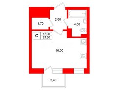 Студия 24.3 м² 3/3 этаж