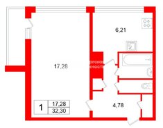 1-комн. кв. 32.3 м² 8/12 этаж