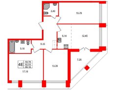 4-комн. кв. 82.53 м² 14/14 этаж
