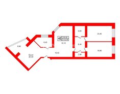 3-комн. кв. 119.7 м² 13/16 этаж
