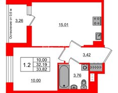 1-комн. кв. 32.19 м² 11/11 этаж