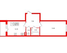 1-комн. кв. 38.1 м² 1/4 этаж
