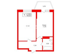 1-комн. кв. 42.3 м² 14/16 этаж