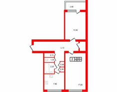 2-комн. кв. 56.1 м² 5/9 этаж
