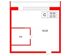 Студия 23.7 м² 2/3 этаж