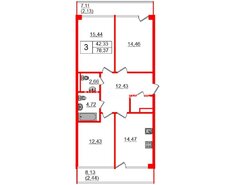 3-комн. кв. 78.37 м² 8/9 этаж
