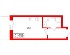 Студия 20 м² 10/20 этаж