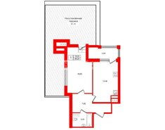 1-комн. кв. 39.2 м² 12/13 этаж