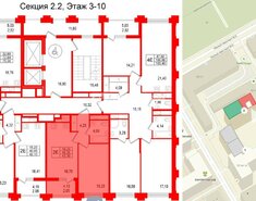 1-комн. кв. 42.3 м² 4/12 этаж