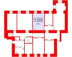 Комната 26.4 м² в 6-комн. кв. 5/6 этаж