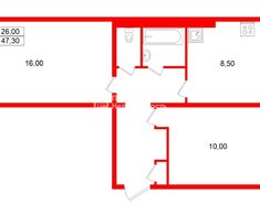 2-комн. кв. 47.3 м² 5/5 этаж