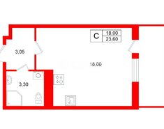 Студия 23.6 м² 4/4 этаж