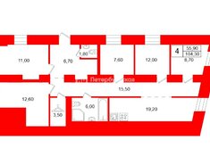 4-комн. кв. 104.3 м² 1/4 этаж