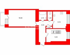2-комн. кв. 44.8 м² 2/5 этаж