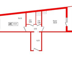 1-комн. кв. 51.3 м² 24/25 этаж