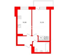 1-комн. кв. 35.1 м² 8/27 этаж