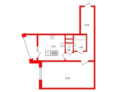 1-комн. кв. 54.2 м² 18/20 этаж