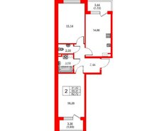 2-комн. кв. 67.72 м² 3/4 этаж