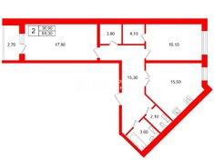 2-комн. кв. 81.3 м² 9/22 этаж