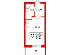 Студия 20.7 м² 16/24 этаж